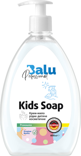 Крем-мило рідке дитяче косметичне BALU® KIDS SOAP "Ромашка", пл. 600 мл з дозатором